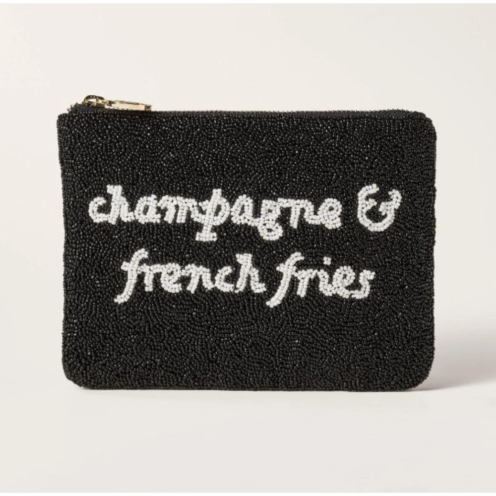 ♠️ Kate Spade x Target Beaded Clutch champagne and french fries New